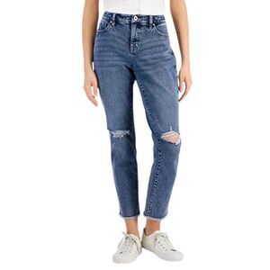 Style & Co Womens Plus Mid-Rise Curvy Destructed Girlfriend Jeans One Day 18 NWT